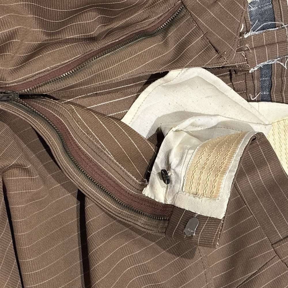 Vintage Fox Brothers Suit Brown Pinstripe Double Breasted Gangster Look - Picture 12 of 16